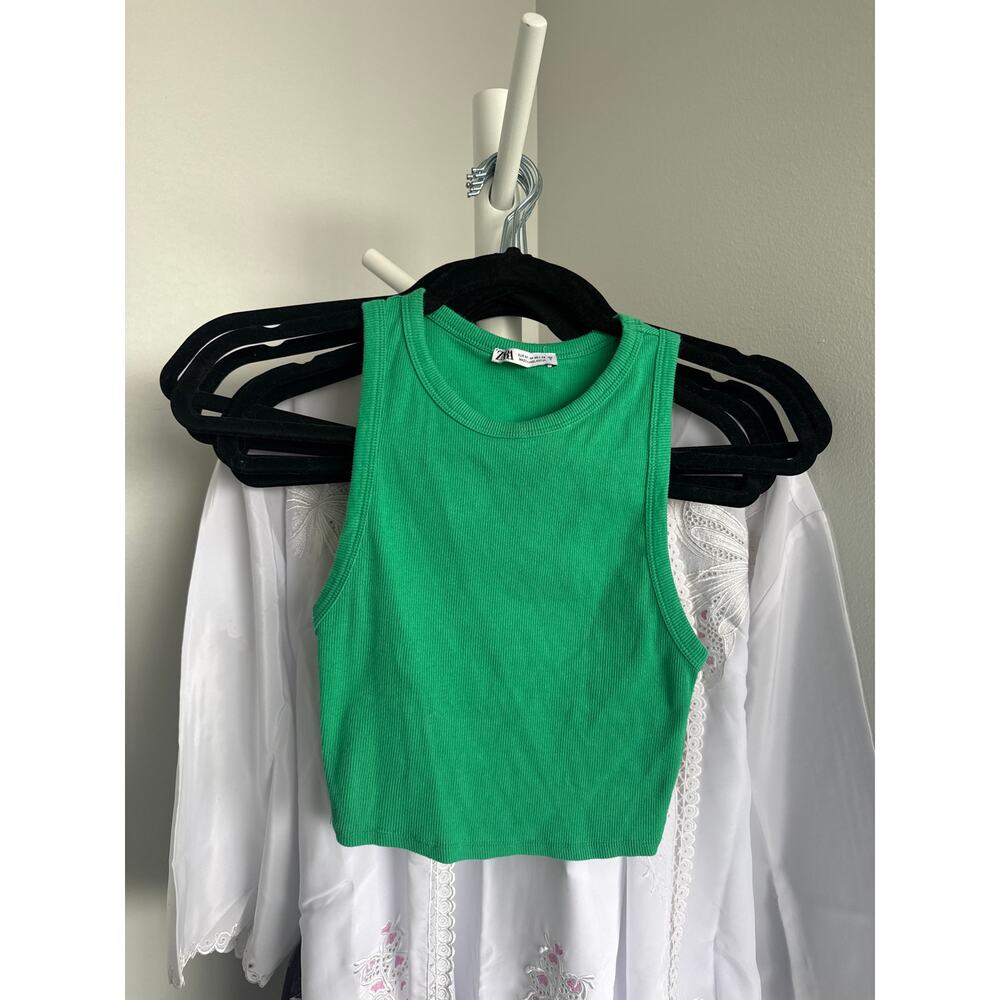 Zara Cropped Green Tank